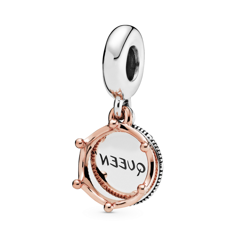 Dije Colgante en Rose y Plata Reina y Corona Real-1
