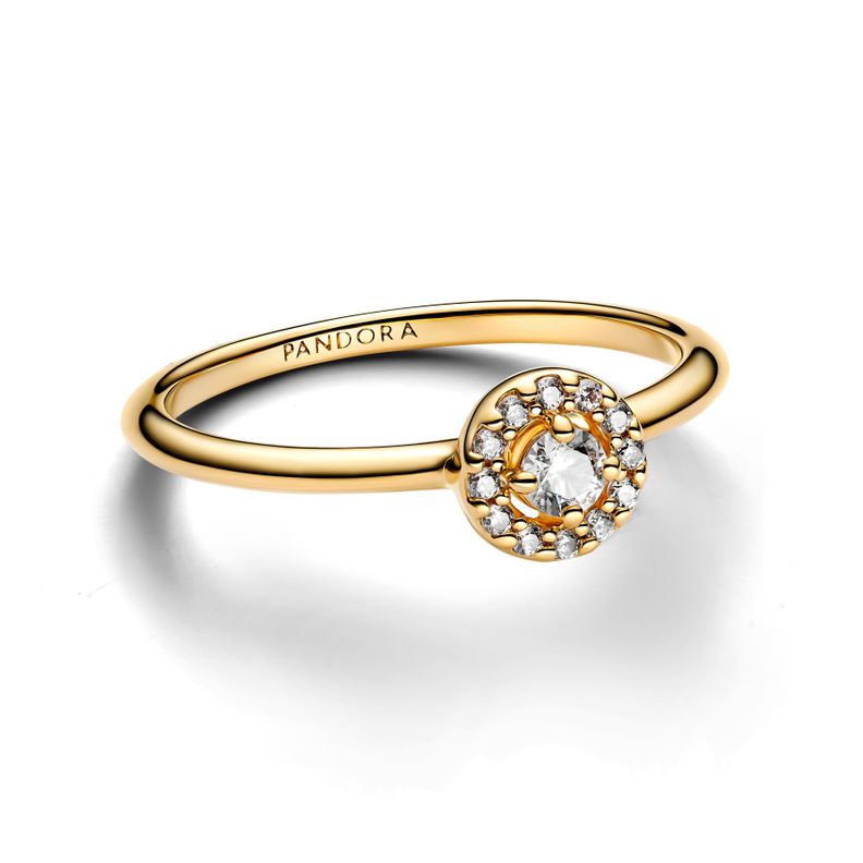 Anillo Halo Redondo en Pavé -0