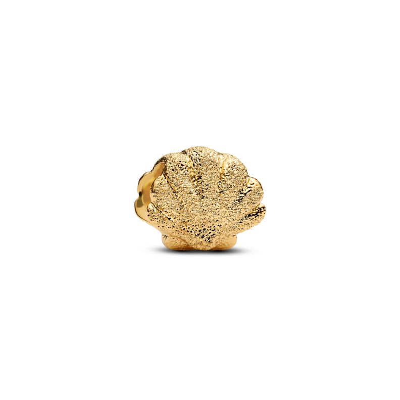 Mini Charm Concha Con Textura Dorado