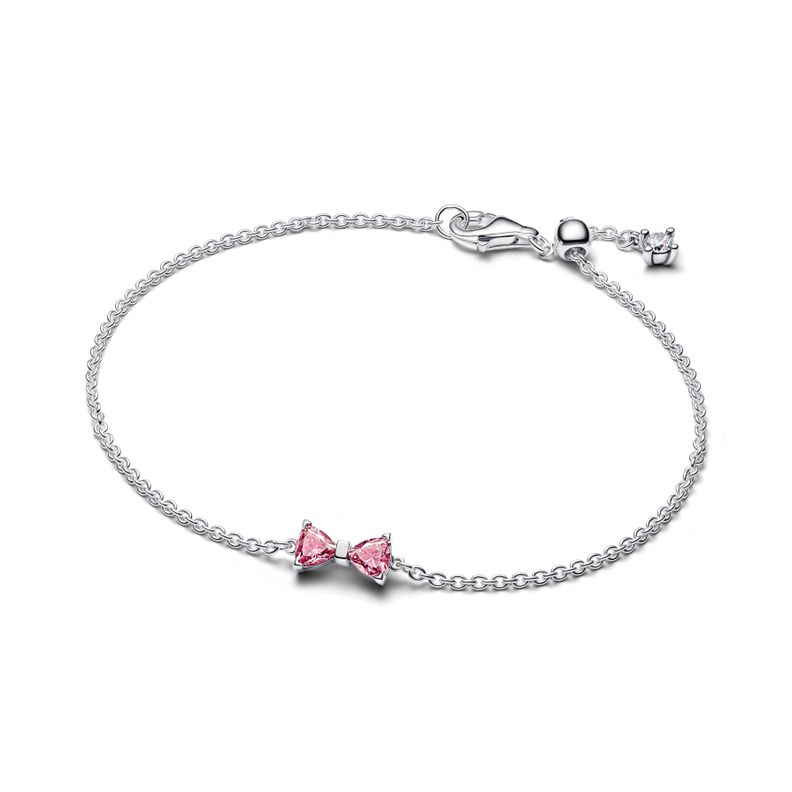 Brazalete de Cadena con Mono Rosa Plata 16