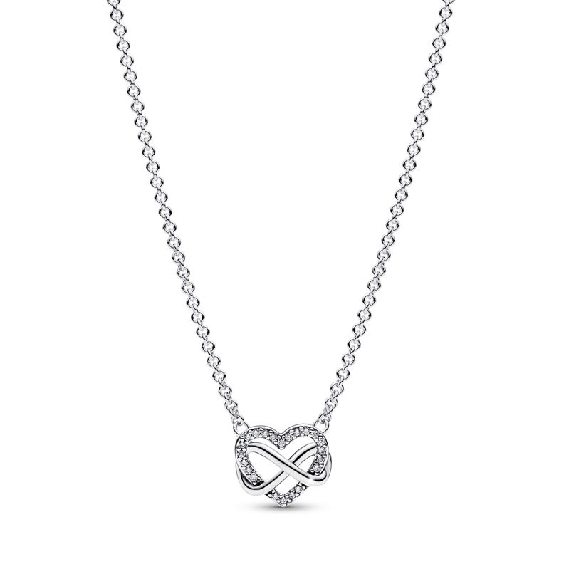 Collar en Plata Corazón Infinito Brillante-0