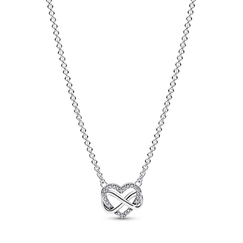 Collar en Plata Corazon Infinito Brillante 50