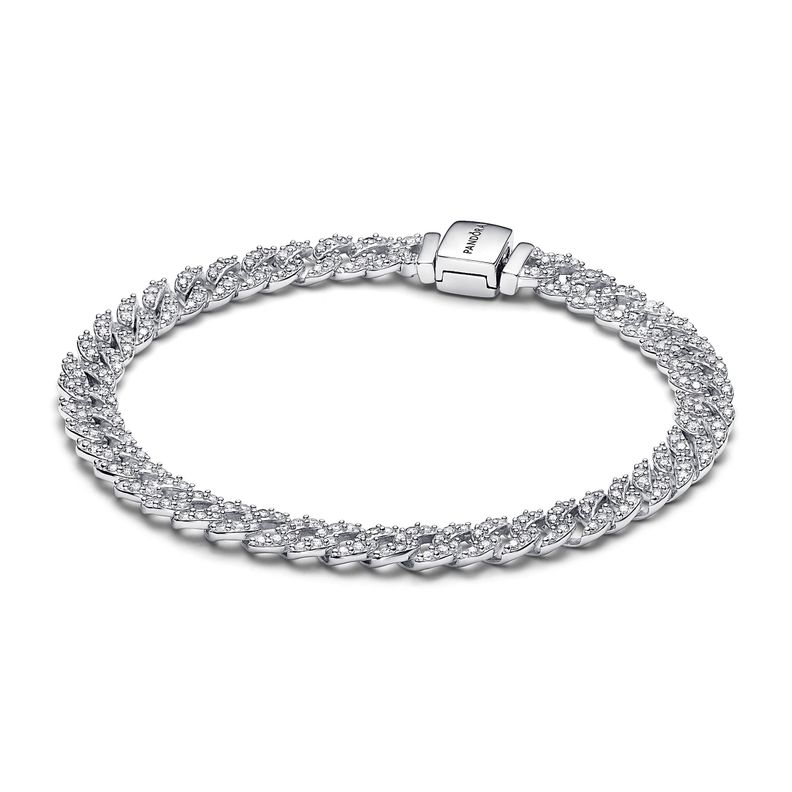 Brazalete Cadena Cubana en Plata-0