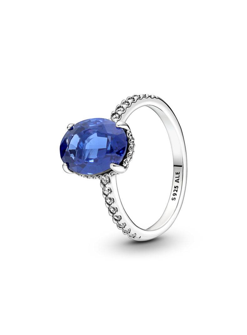 Anillo de Compromiso en Plata de Ley Halo Brillante-0