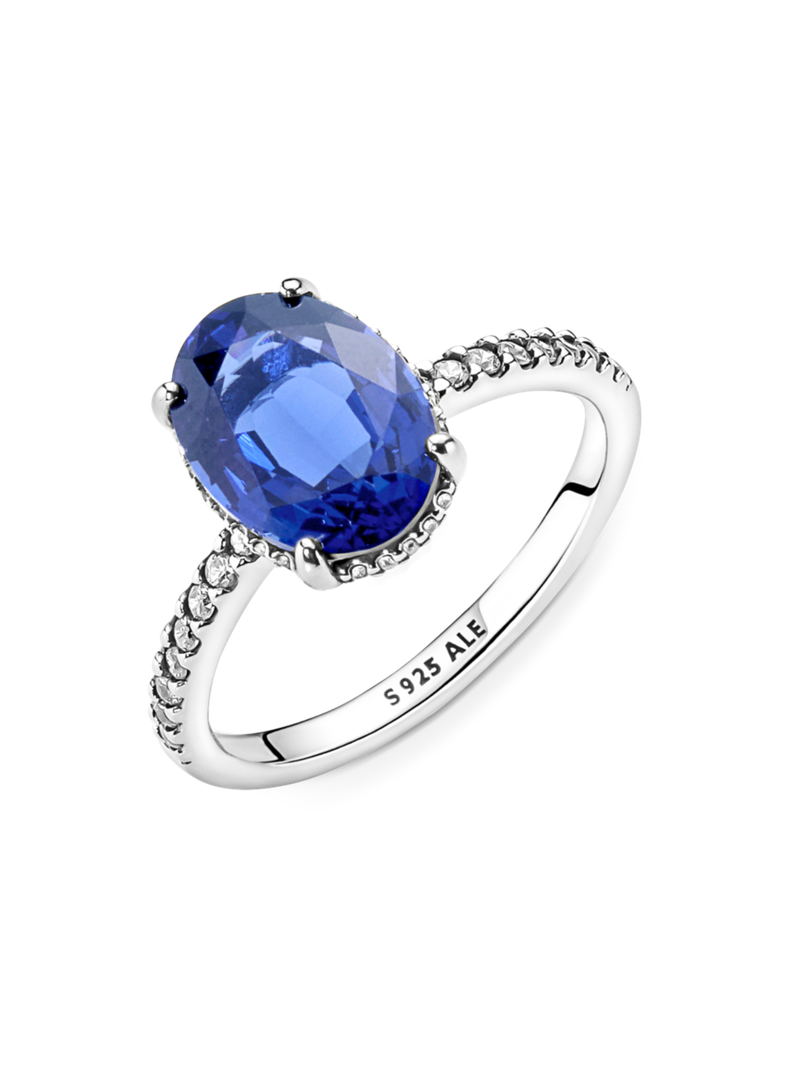 Anillo de Compromiso en Plata de Ley Halo Brillante-1