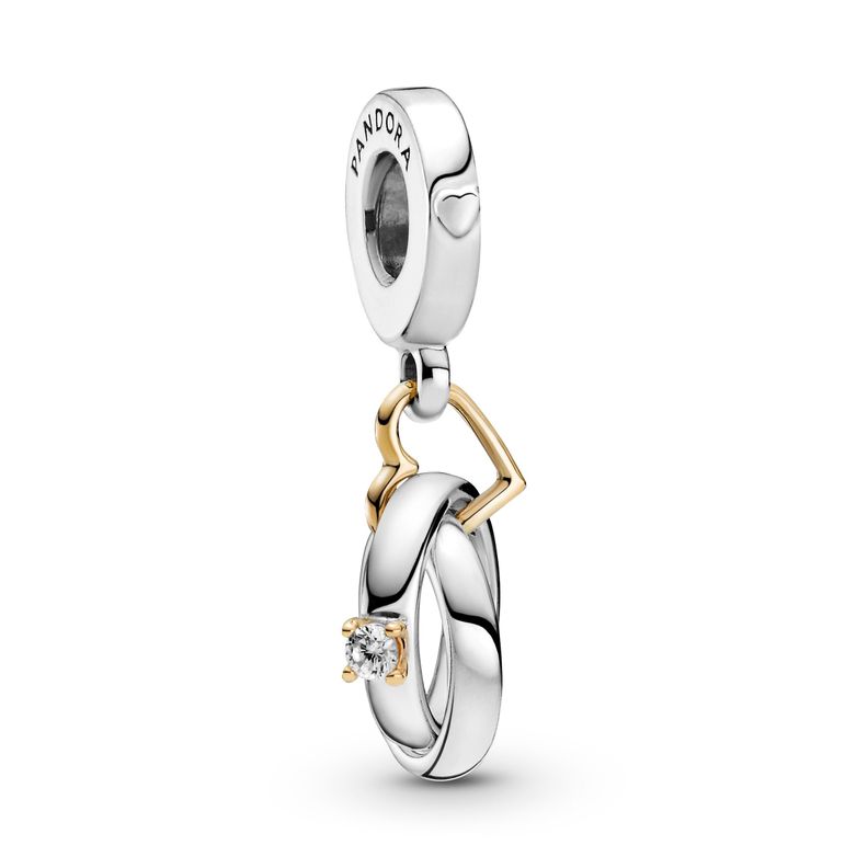 Charm Colgante en Plata y Oro de 14K Anillos de Boda -0
