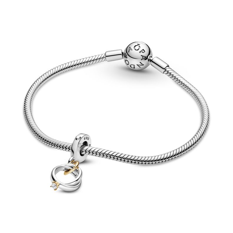 Charm Colgante en Plata y Oro de 14K Anillos de Boda -1