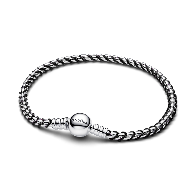 Brazalete de Cadena Tipo Caja de Cordon Negro