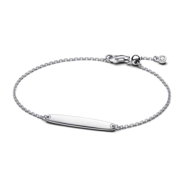 Brazalete en Plata Barra Personalizada Deslizante  16