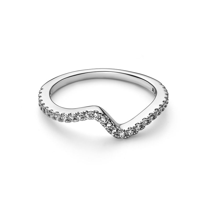 Anillo en Plata Ola brillante Circonia Clara 50