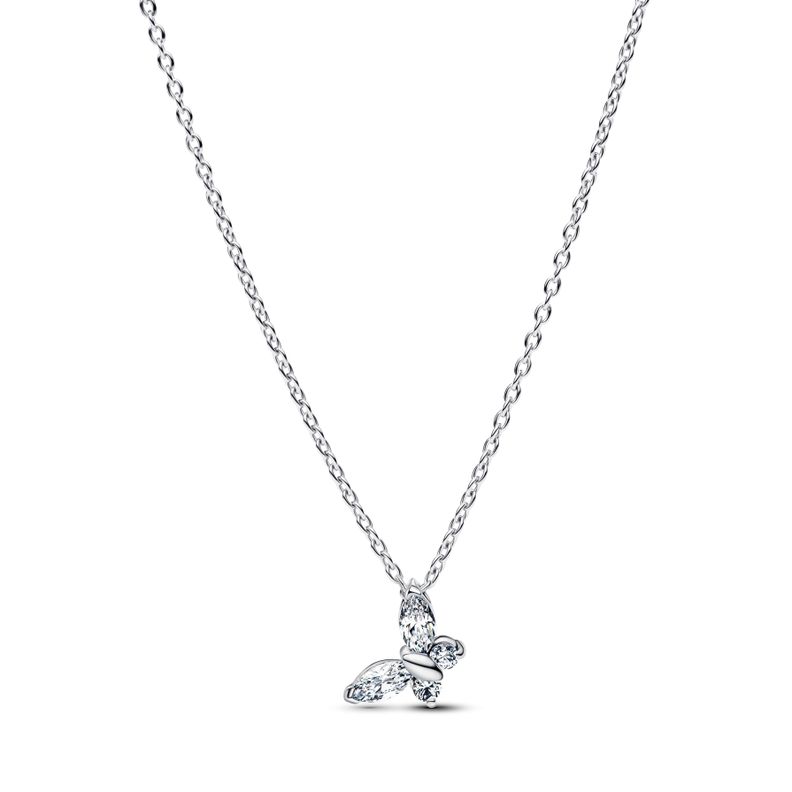 Collar con Colgante Mariposa Plateado Plata 45