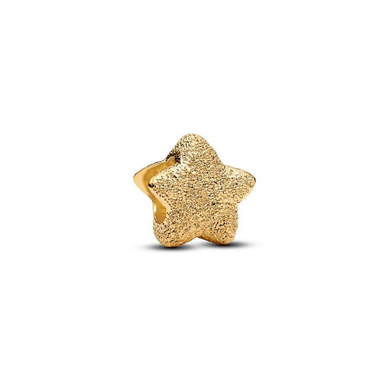 Mini Charm Estrella Con Textura Dorado