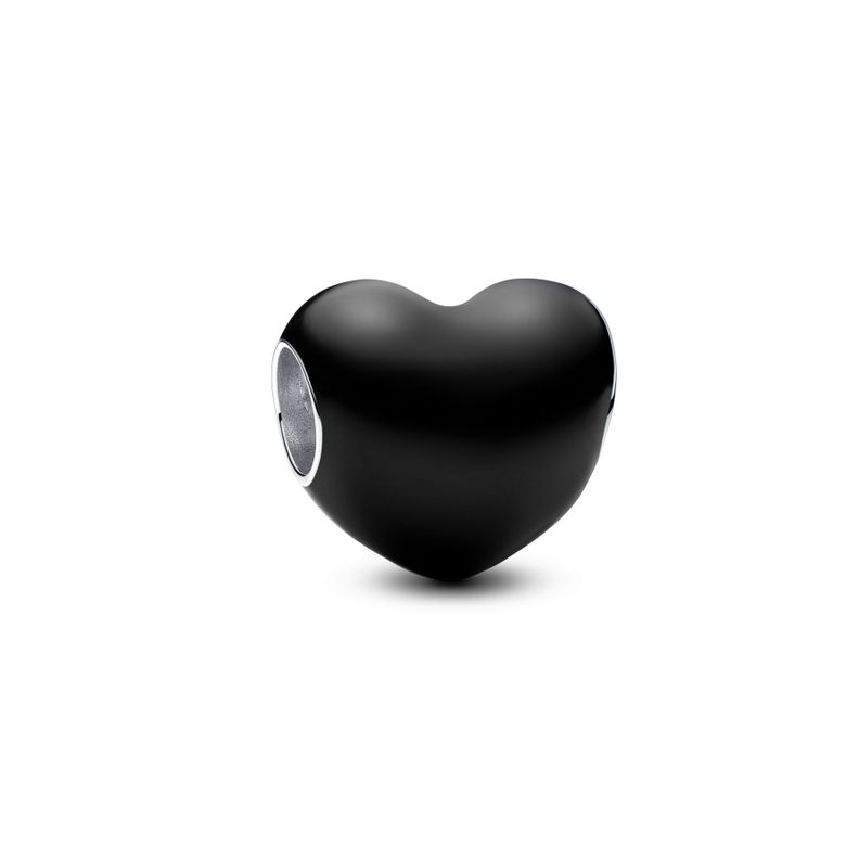 Charm Corazon Negro Plata