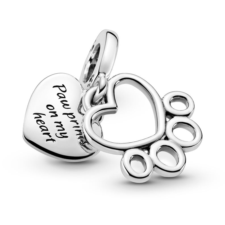Charm Colgante Corazones y Huellas-0