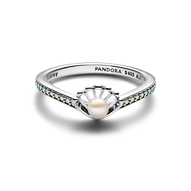 Anillo Perla Cultivada Agua Dulce Concha Princesa Ariel Disney-1