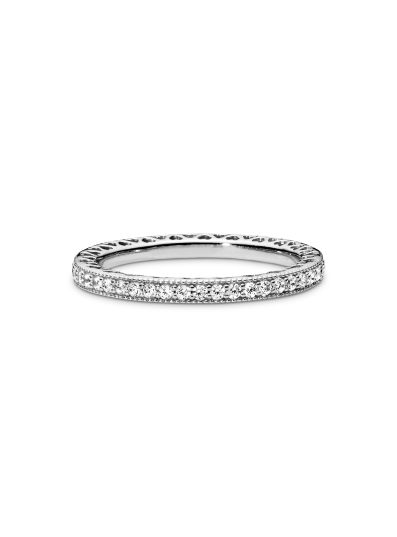 Anillo en plata Corazones Pandora con circonias claras  -1