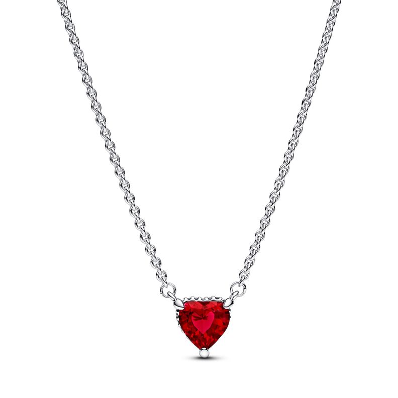 Collar Collier con Pendiente Halo de Corazón Reluciente-0