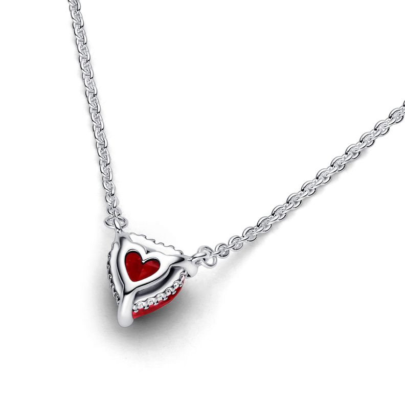 Collar Collier con Pendiente Halo de Corazón Reluciente-1
