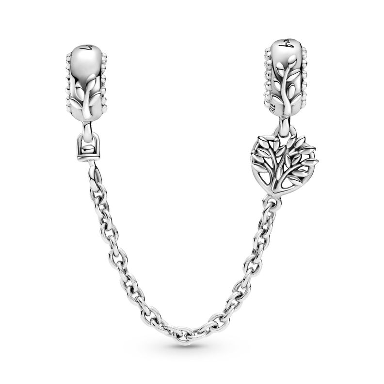 Charm Cadena de Seguridad Arbol Genealogico en Corazon-0