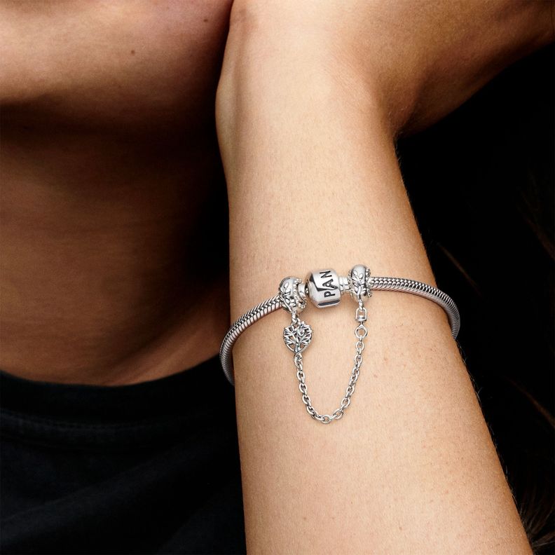 Charm Cadena de Seguridad Arbol Genealogico en Corazon-1