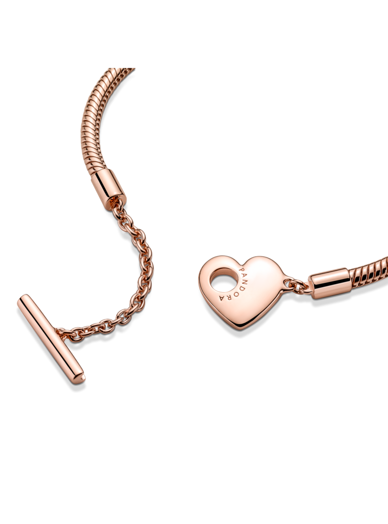 Brazalete en Rose con Cierre Barra en T y Corazón-1