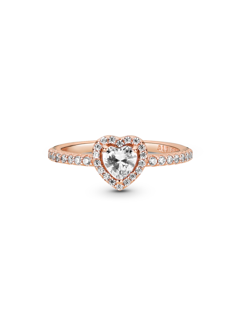 Anillo Plata Corazón Elevado Brillante Circonia Cúbica Clara-0