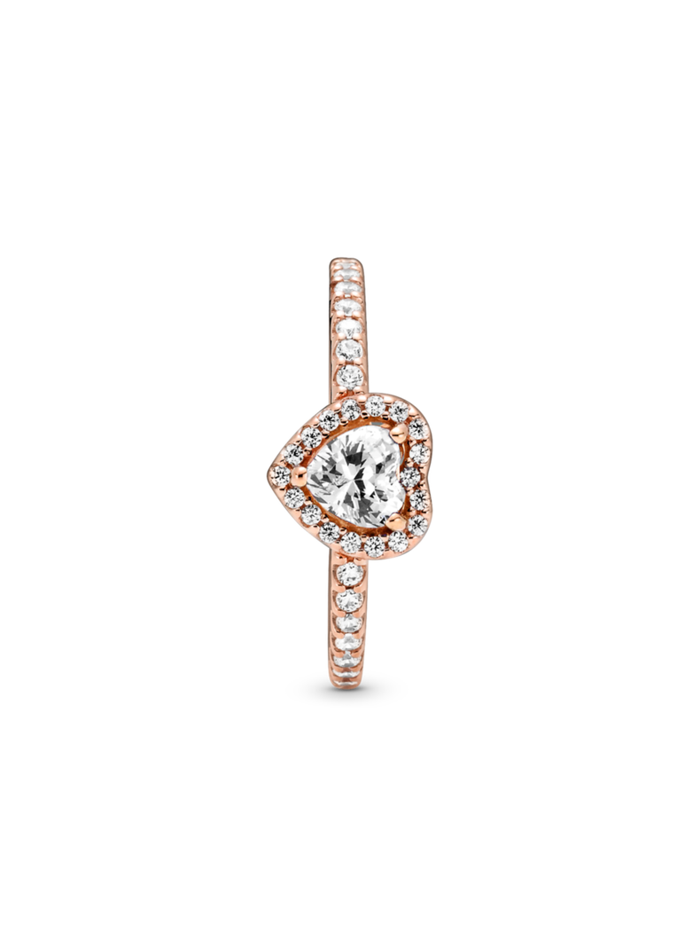 Anillo Plata Corazón Elevado Brillante Circonia Cúbica Clara-1