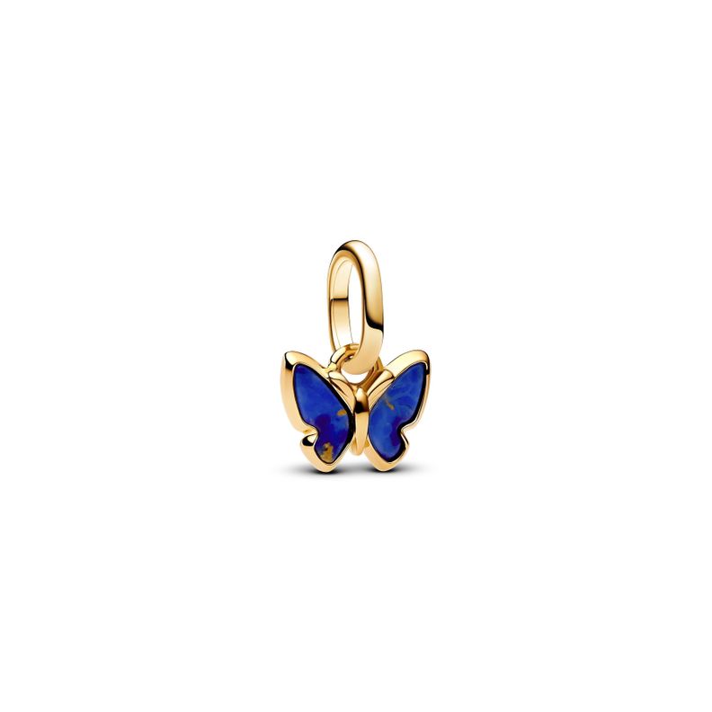 Mini Charm Colgante Mariposa Azul Dorado