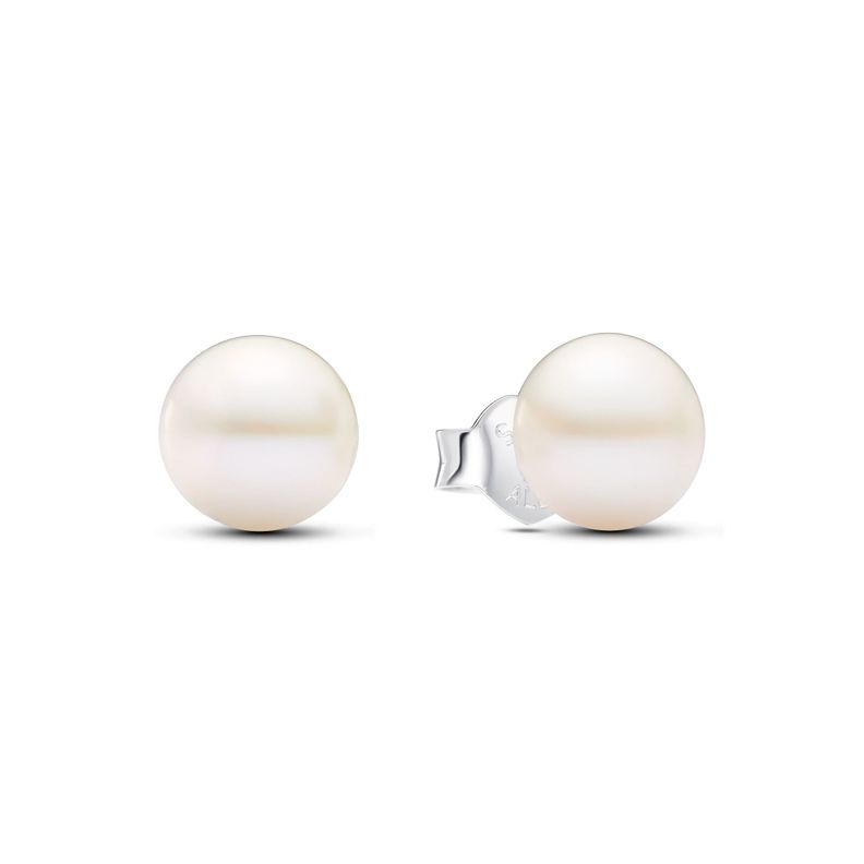 Aretes de botón Perla Cultivada de Agua Dulce de 7CM-0