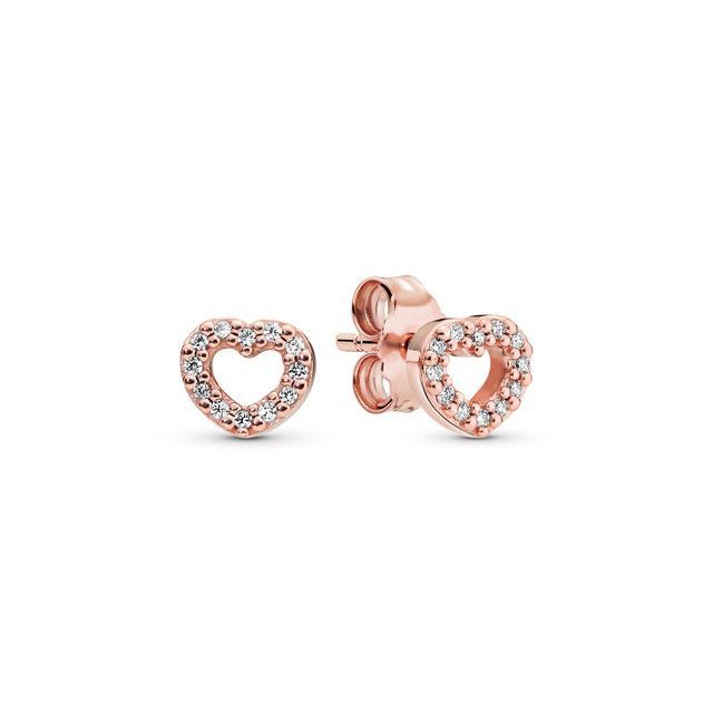Aretes de Tuerca PANDORA Rose Corazones Cautivos -0