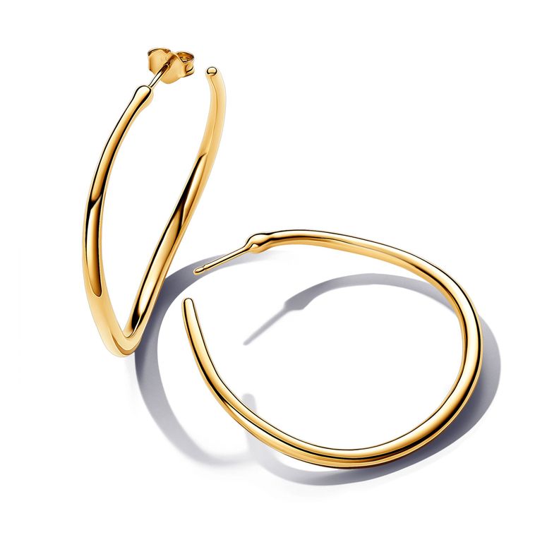Aretes de Aro Abierto en PANDORA Shine Aro 42 mm con Forma Organica Dorado