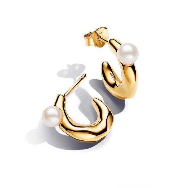 Aretes de Aro Shine Perla Cultivada de Agua Dulce Tratada -0
