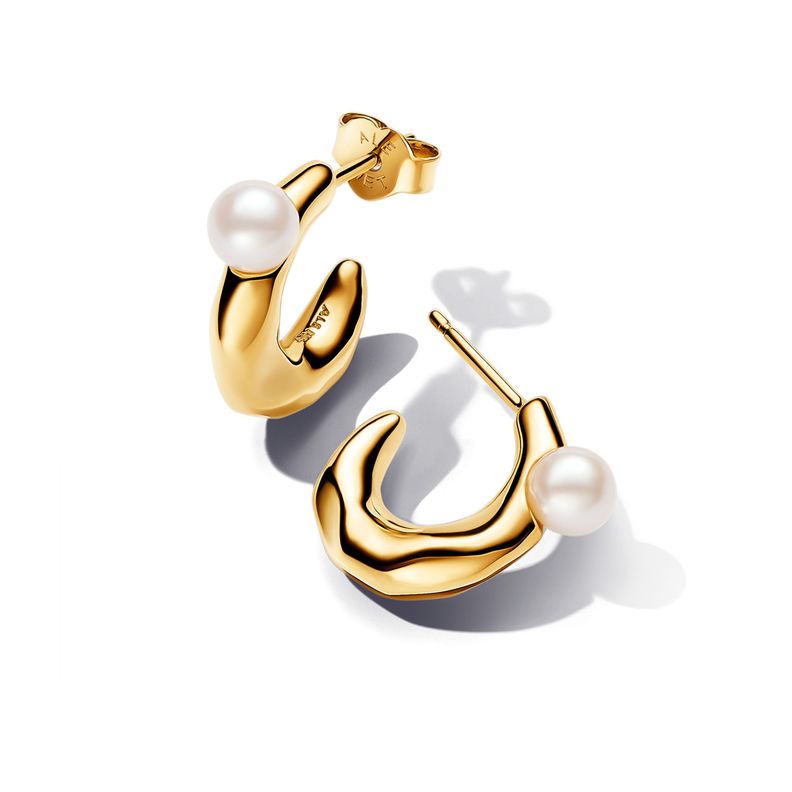Aretes de Aro Shine Perla Cultivada de Agua Dulce Tratada -1
