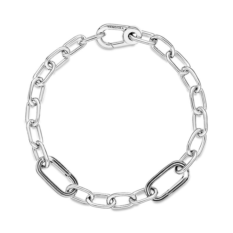 Brazalete de Cadena de Eslabones Dos Conectores Pandora Me Plata 17.5