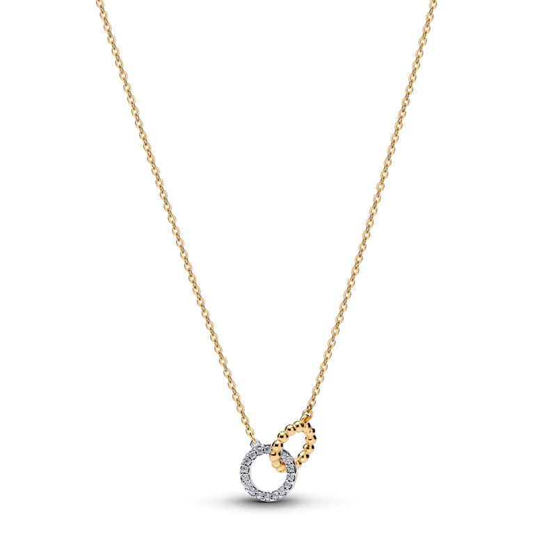 Collar Círculos Entrelazados de Cuentas y Pavé