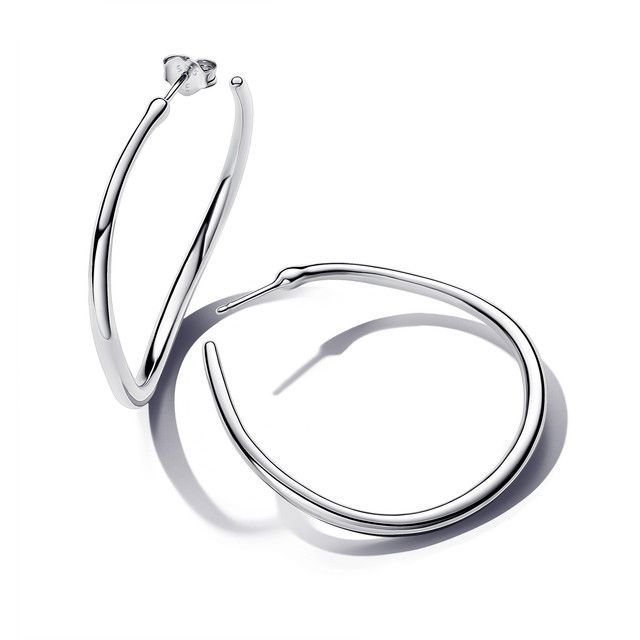 Aretes de Aro Abierto de 42 CM Forma Orgánica-0