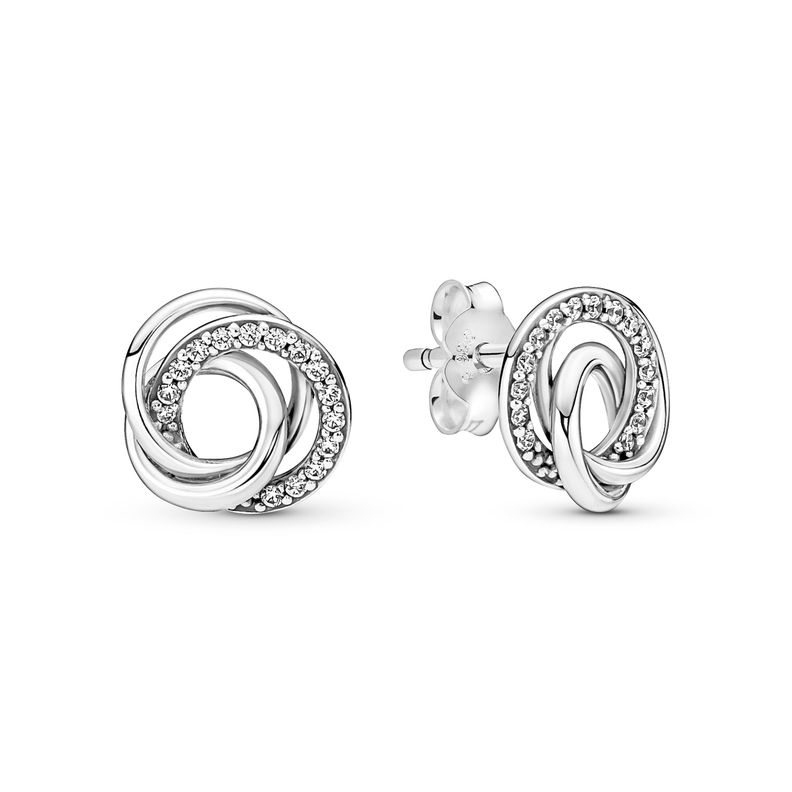 Aretes de Tuerca Plata Familia Siempre Rodeada -0