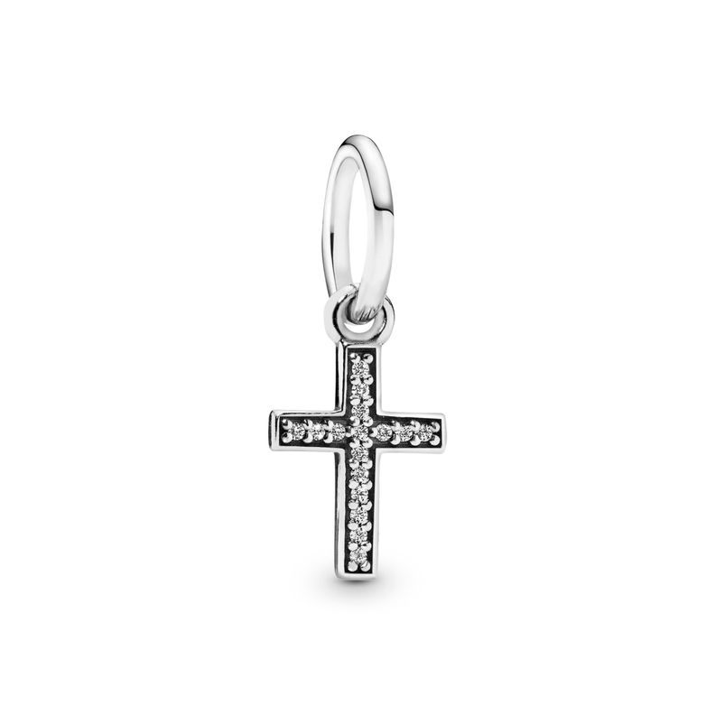 Charm Colgante en Plata Símbolo de La Fe Circonia Cúbica Clara-0