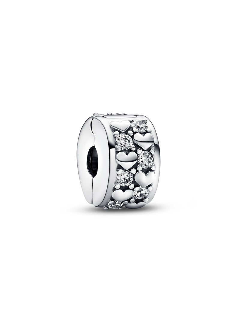 Charm Plata Corazones Infinitos Circonia Cubica Transparente-1