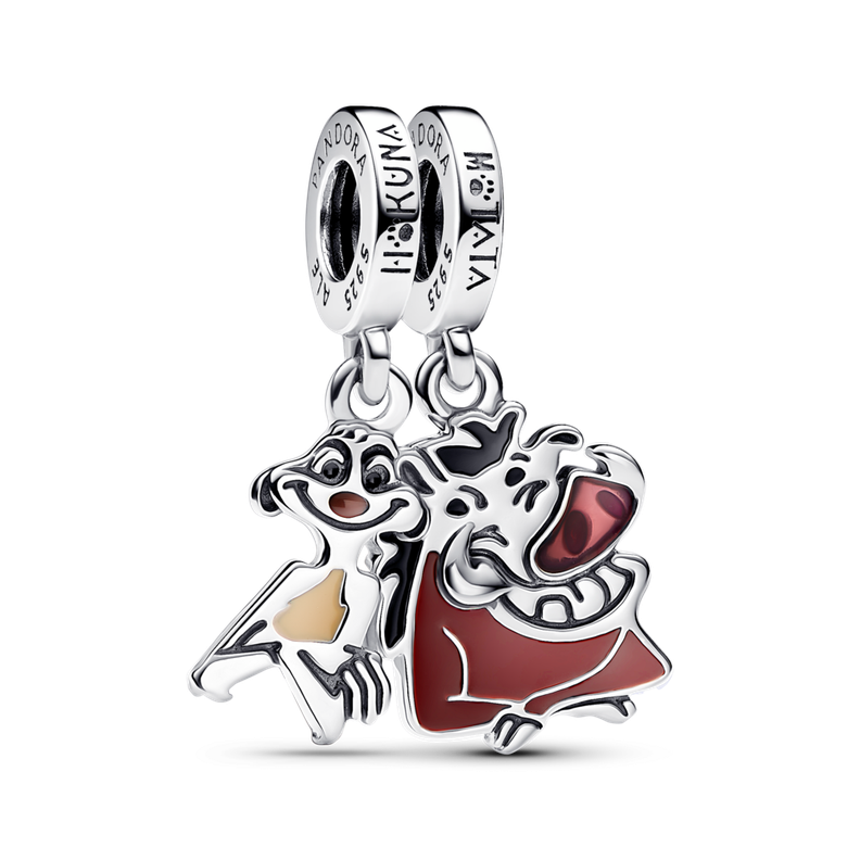 Dije Colgante en Plata Disney El Rey Leon Timon y Pumba -0