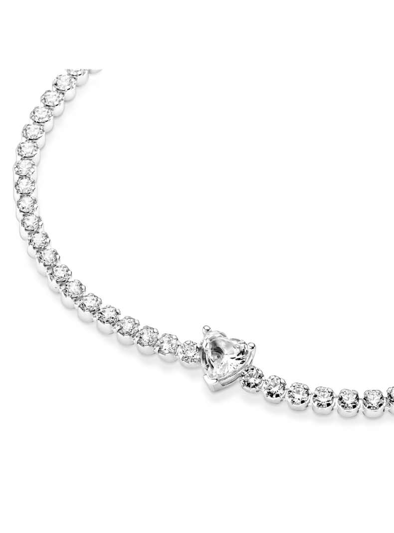 Brazalete Corazón Brillante en Plata-1