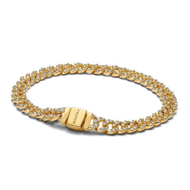 Brazalete Cadena Cubana en Pavé-1