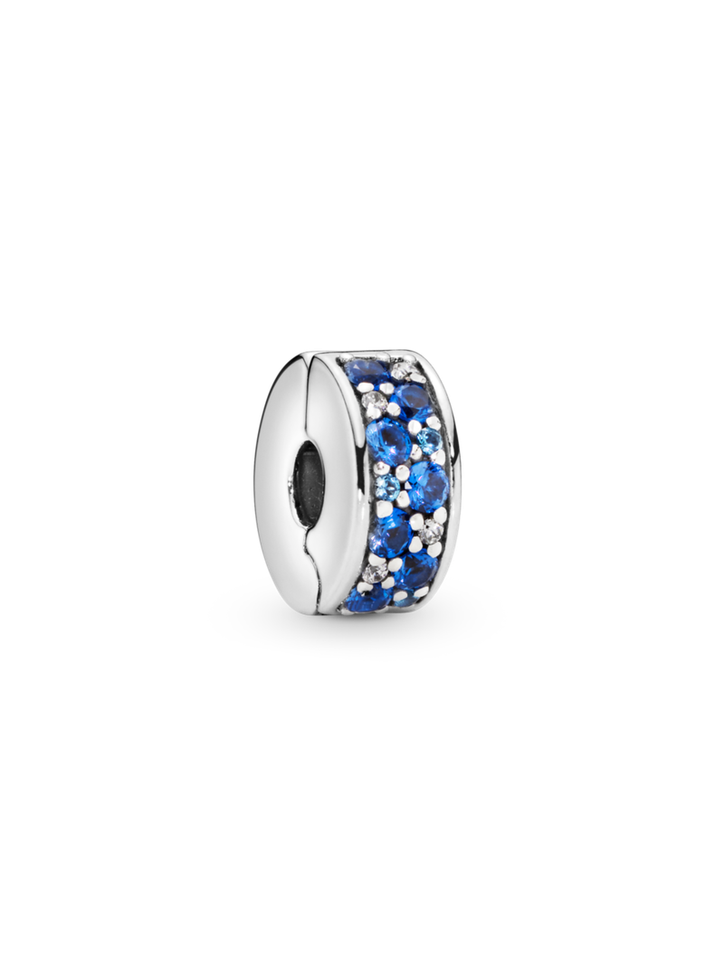 Gift Set Pulsera en Plata con Dije Huella de Mascota y Clip Azul-2