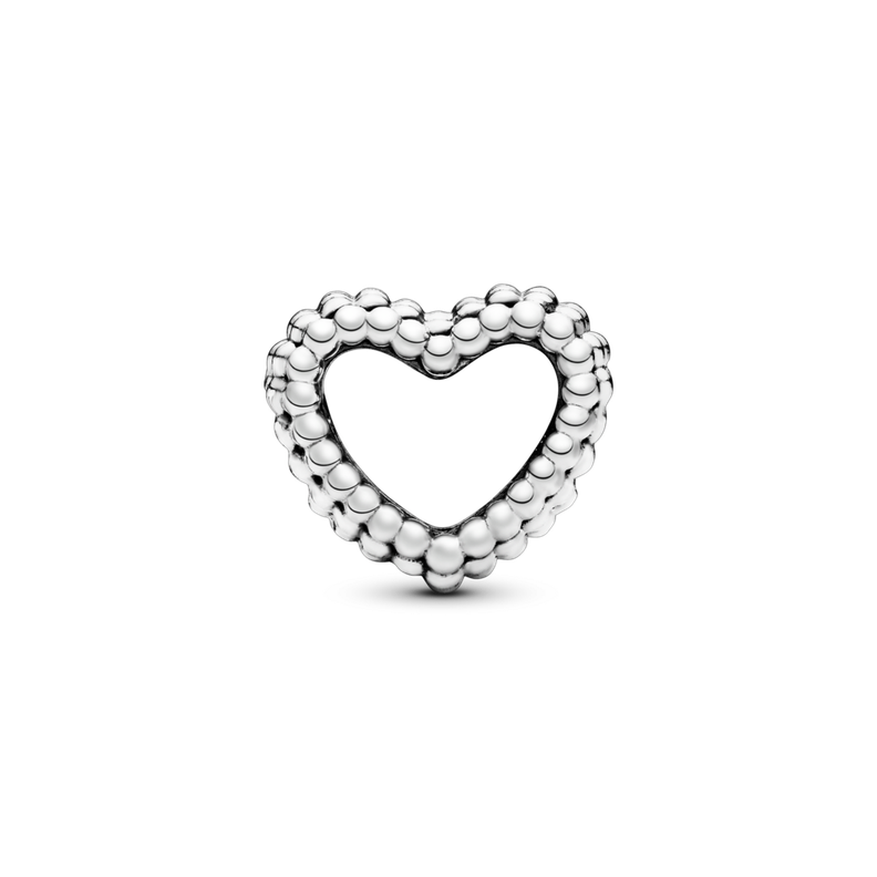Charm en Plata Corazón con Cuentas-1