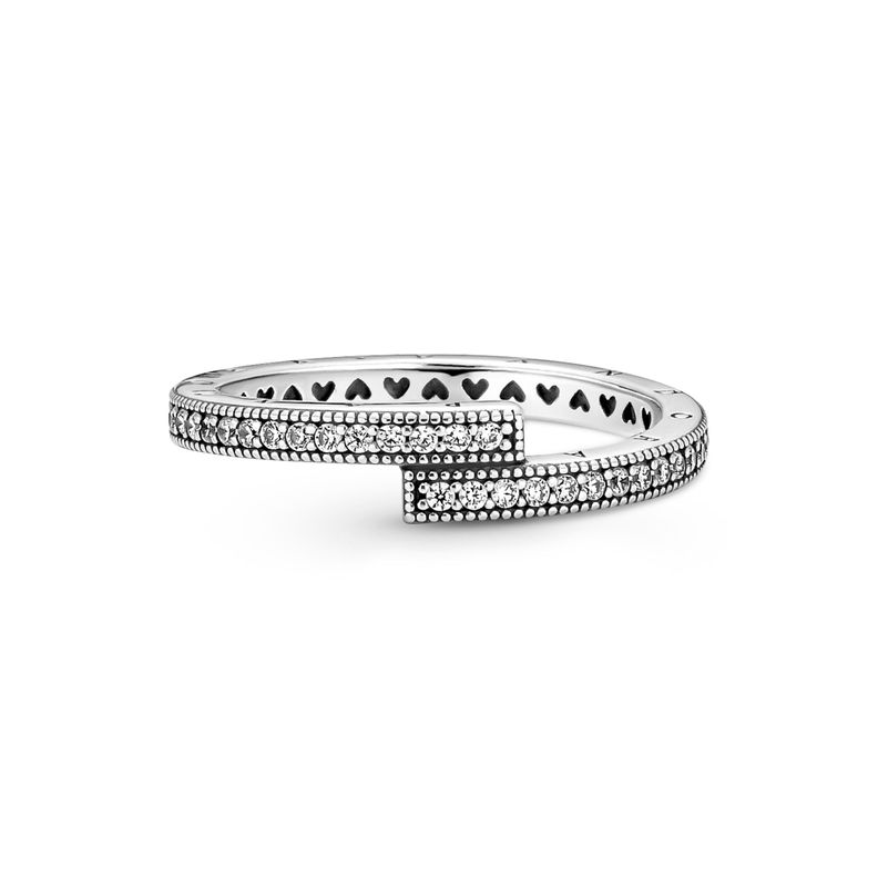 Anillo en Plata Brillo Intercalado -0