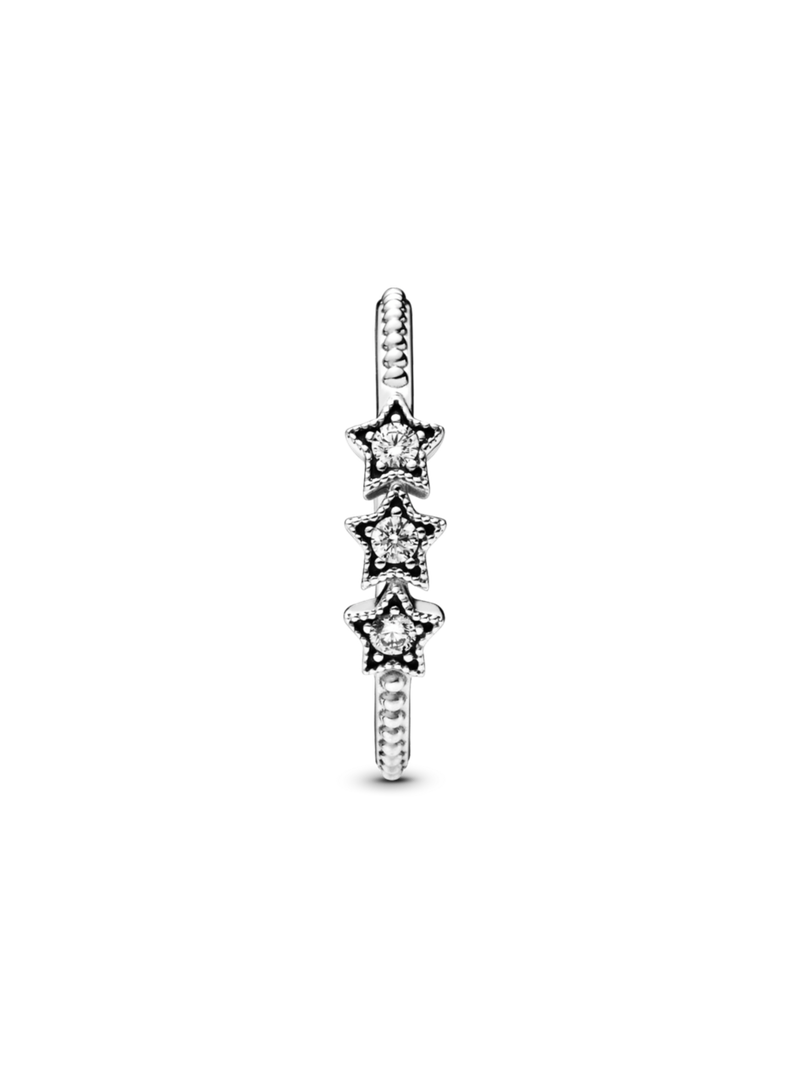 Anillo en Plata Estrellas Celestiales Circonia Clara-0