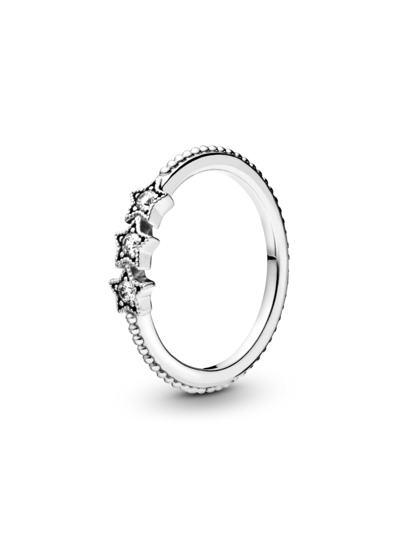 Anillo en Plata Estrellas Celestiales Circonia Clara-1