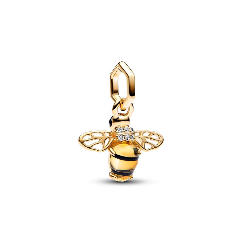 Dije en Shine Abeja Circonia Cubica Clara y Cristal Amarillo-0