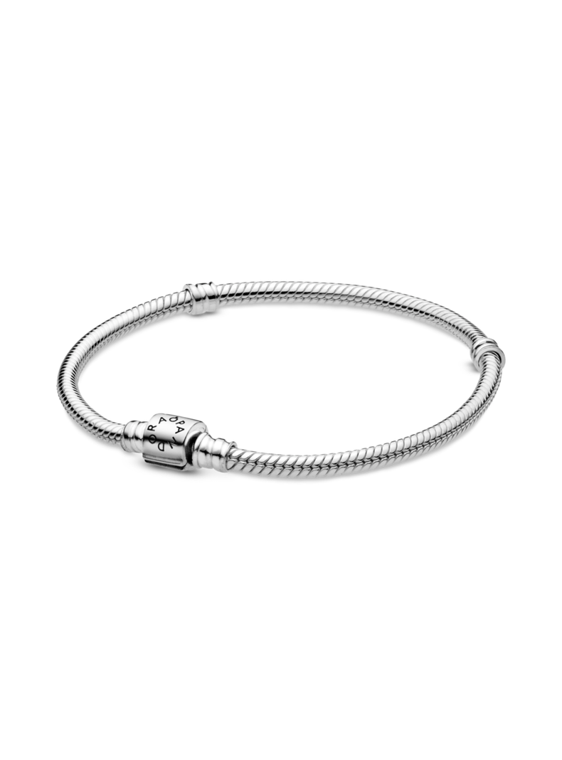 Brazalete en Plata Momentos Cadena de Serpiente Cierre de Barril-2
