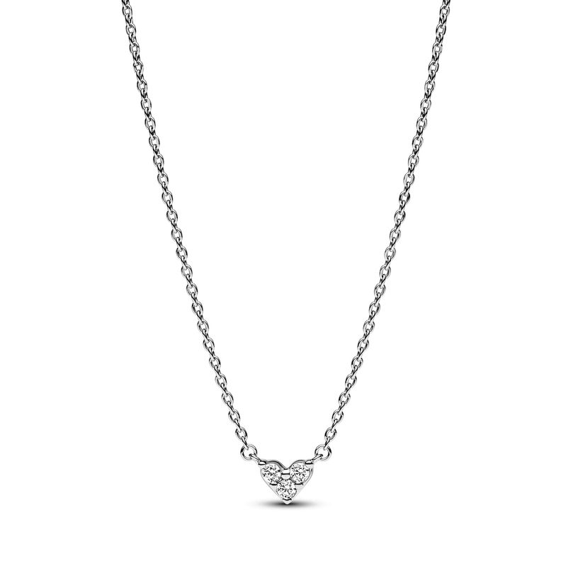 Collar en Plata Corazon de Piedra Triple 45